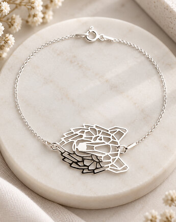 BRANSOLETKA wilk, srebrny wilczek, Anemon Atelier
