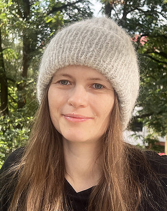 Jesienna czapka Dimma z alpaki i merynosa szara, Made by Jaga