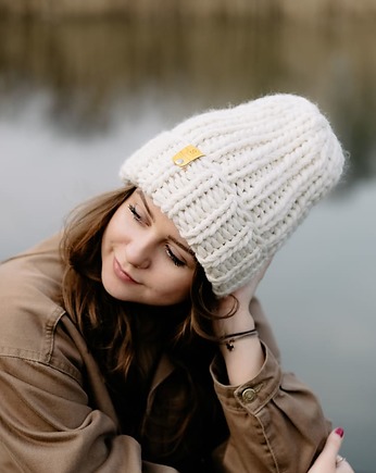 Wełniana czapka zimowa peruvian WOOLY off white, sploteka