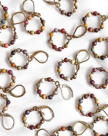 Kolczyki : mokait : wianki : delikatne, kaktusia