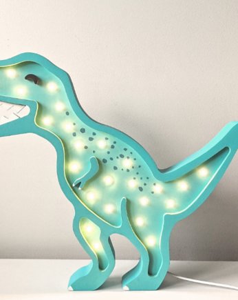 Drewniana nocna lampka LED dla dzieci dinozaur t-rex, imole