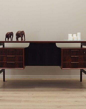Biurko palisandrowe, duński design, lata 70, produkcja: Omann Jun, Przetwory design