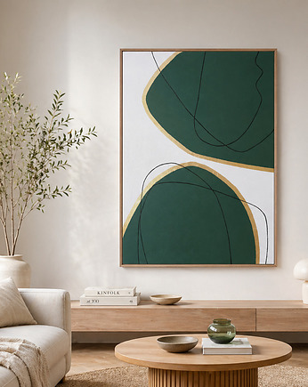 ZŁOTE KONTURY HARMONII  Ręcznie malowany obraz ze złotem 70x100 cm, Anna Jatczak Art