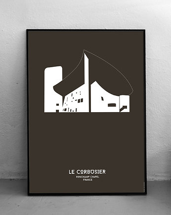 Kaplica Ronchamp - Le Corbusier  - plakat 50x70 cm, OSOBY - Prezent dla chłopaka na urodziny