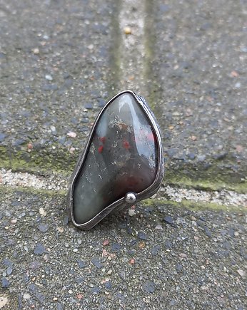 Heliotrop wielki - pierścionek regulowany, po drugiej stronie lustra