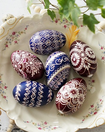 Pisanki tradycyjne batikowe  - różne wzory, MonDu