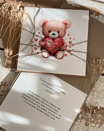 Wyjątkowa ręcznie robiona kartka prezent na walentynki, walentynkowa - walent, sorte