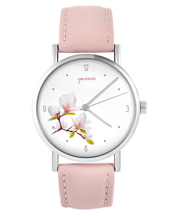Zegarek - Magnolia - skóra, pudrowy róż, yenoo