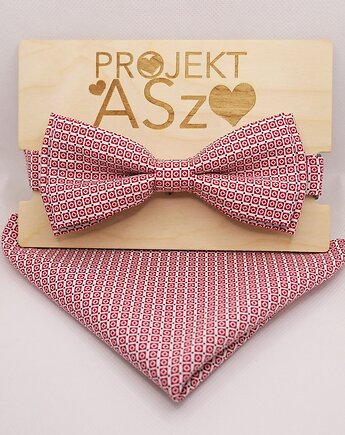 Mucha / muszka męska biało czerwona