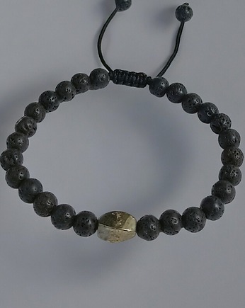 Męska bransoletka : PIRYT & LAWA : długość regulowana, kaktusia