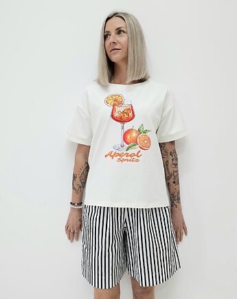 Bawełniany t-shirt o swobodnym kroju z modnym printem, Ablush