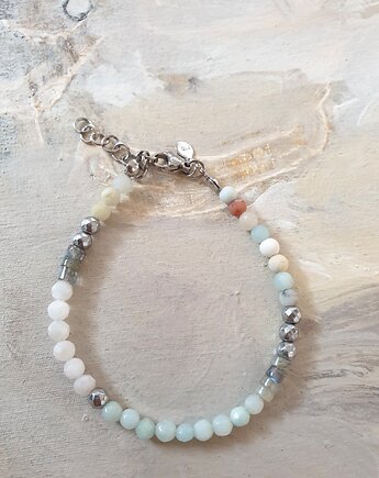 Bransoletka NEO amazonit, labradoryt, kamień księżycowy, modesign