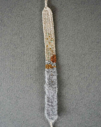 Bransoletka tkana na krośnie, w stylu marino, Słońcem Tkane