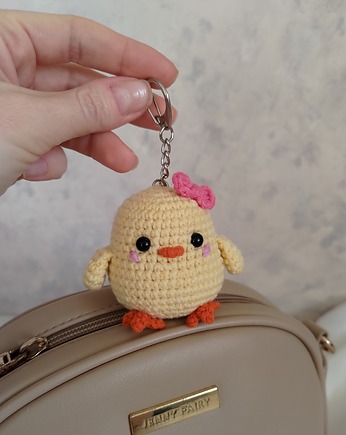 Brelok mała kura, Brelok kurczaczek, Prezent dla dziecka, EcoToysByNastya