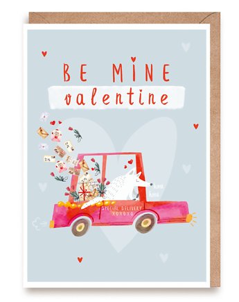 Kartka miłosna walentynkowa Be Mine Valentine, Cardie