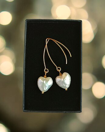 Serce - perła : kolczyki : wyjątkowy prezent PREMIUM, kaktusia