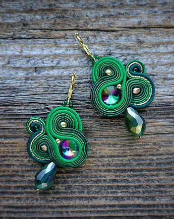 Isobelle - zielone  kolczyki soutache, Mró Soutache