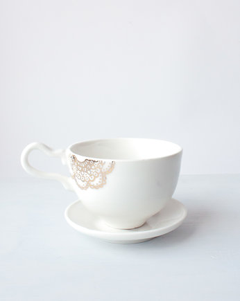  Porcelanowa filiżanka z koronką, Pangzi Ceramics