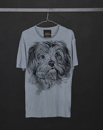 Maltese Dog Men's T-shirt storm cloud, OSOBY - Prezent dla niego