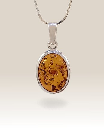 Wisiorek srebrne z bursztynem | 30 x 15mm, ZaNa Design