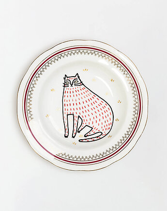 Talerz na ścianę - kot siedzący, EMPE artstudio