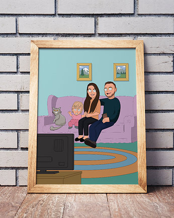 Plakat Family Guy portret dla par, portret rodzinny, landart