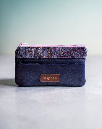 Grafitowo-granatowy portfel, raspberi