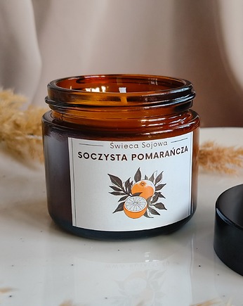SOCZYSTA POMARAŃCZA Świeca sojowa o intensywnym cytrusowym zapachu, Dary Rusałki