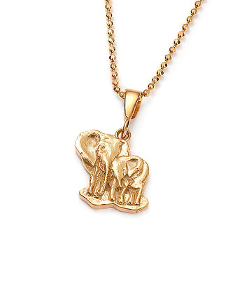 Słonie mini talizman ze złoconego srebra, Cztery Humory