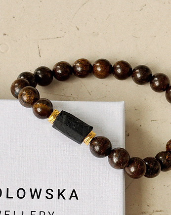 Bransoletka męska Bronzyt i Turmalin, Chmolowska Jewellery