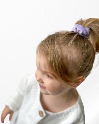Scrunchie gumka frotka wąska welurowa fioletowa jasna, Zdunetti