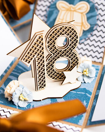 18 urodziny, exploding box, kartka 3d osiemnastka, Papiernik