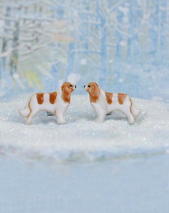 Cavalier mini pieski 2- ceramiczne kolczyki, Dorca