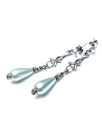 Kolczyki srebrne Mint pearls, Katia i krokodyl