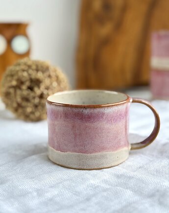 Prosta filiżanka / kubek ręcznie robiony 250 ml  - Malinowy mus, Ceramika Tyka