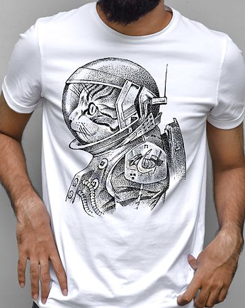 Koszulka  z nadrukiem Koci astronauta, ART ORGANIC