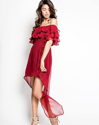 MIA - czerwona jedwabna sukienka 