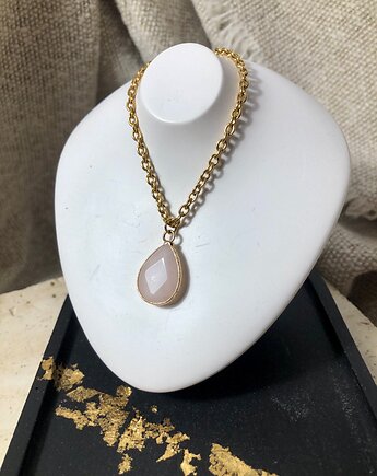 Naszyjnik wisiorek kryształ górski, hematiti