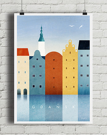 Plakat Gdańsk - kolorowe kamienice, minimalmill