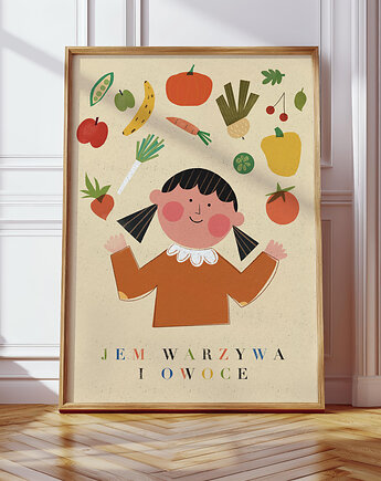 Plakat Jem warzywa i owoce_ONA, MUKI design
