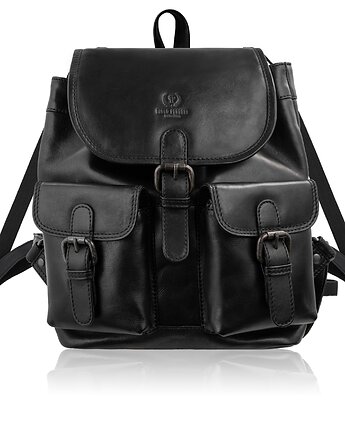 Plecak damski skórzany czarny miejski vintage retro Paolo Peruzzi SL-29-BL, Paolo Peruzzi
