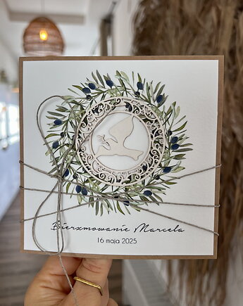 Ręcznie robiona kartka na bierzmowanie - pamiątka bierzmowania, sorte