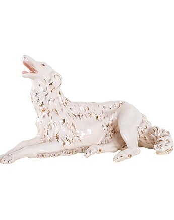 Figurka porcelanowa pies Borzoj, lata 60, produkcja: Europa, Przetwory design