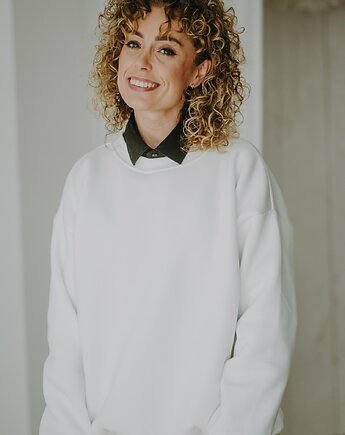 Bluza  basic oversize  klasyczna ecrie, BejbiStory