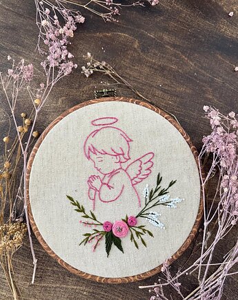 Ręcznie haftowany obrazek "Anioł Stróż", ReinerArt