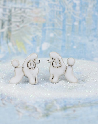 Pudelki mini pieski- ceramiczne kolczyki, Dorca