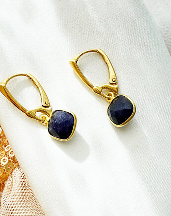 SAPPHIRE SPRING - kolczyki z szafirami srebro pozłacane, Anemon Atelier