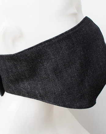 Maska na rzep profilowana damska męska denim, assembleage