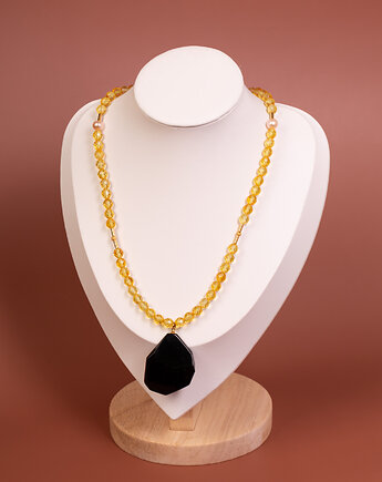 Naszyjnik z bursztynem bałtyckim i perłami, Andorii by Baco