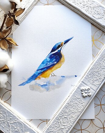 Akwarela zimorodek, Wiktoria Borys Art